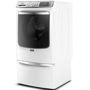 Maytag 27 in. 5.0 cu. ft. Smart Stackable Front Load Washer with Extra Power, 24-Hr Fresh Hold Option, Sanitize & Steam Wash Cycle - White, White, hires