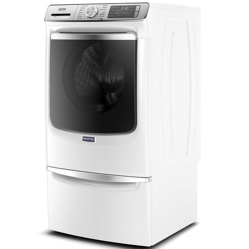 Maytag 27 in. 5.0 cu. ft. Smart Stackable Front Load Washer with Extra Power, 24-Hr Fresh Hold Option, Sanitize & Steam Wash Cycle - White, White, hires