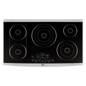 LG Studio 36 in. Electric Cooktop with 5 Smoothtop Burners - Stainless Steel, , hires