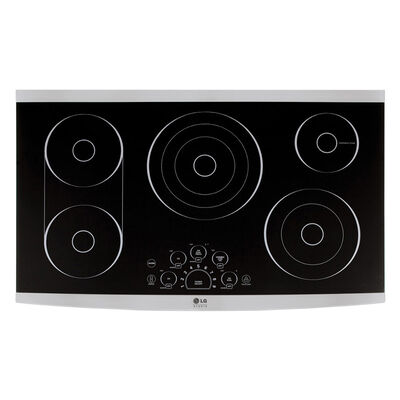 LG Studio 36 in. Electric Cooktop with 5 Smoothtop Burners - Stainless Steel | LSCE365ST