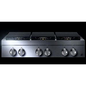JennAir Noir 36 in. 6-Burner Natural Gas Rangetop with Simmer Burner & Power Burner - Stainless Steel, , hires
