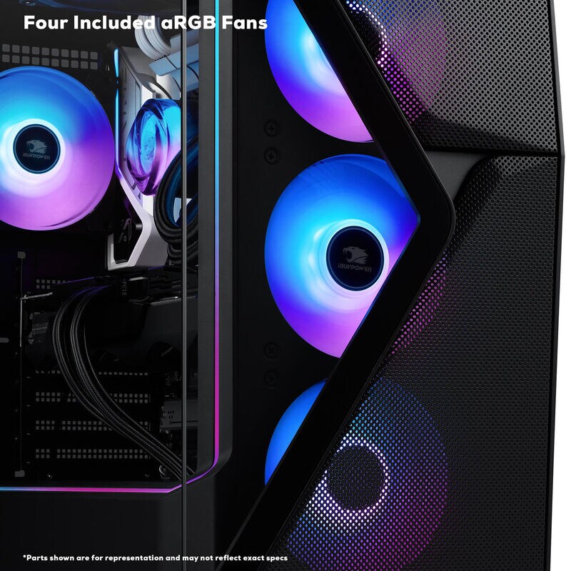 iBUYPOWER Slate Gaming Desktop with AMD Ryzen 7 8700F, 4.1 GHz, 8-Core CPU, NVIDIA GeForce RTX 5070, 12GB VRAM GPU, 32 GB RAM, 1 TB SSD & Windows 11 Home - Black, , hires
