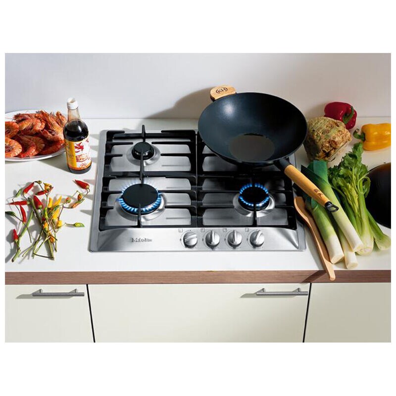 Miele 24" Gas Cooktop with 4 Sealed Burners Stainless Steel P.C