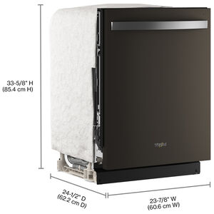 Whirlpool 24 in. Top Control Dishwasher with 47 dBA Sound Level, 3rd Rack & Auto Open Air Dry - Fingerprint Resistant Black Stainless, , hires