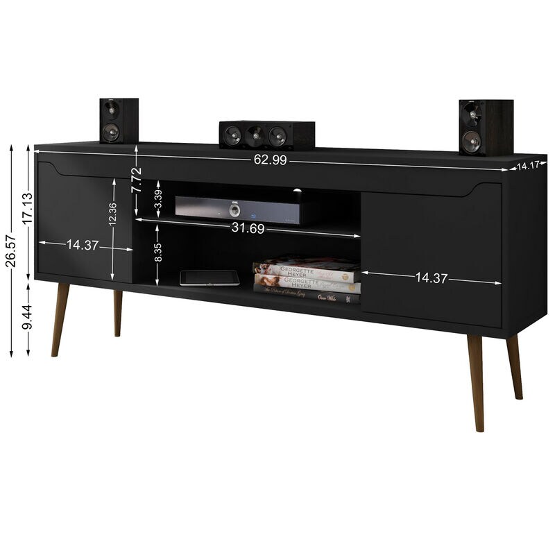 Manhattan Comfort Bradley 63" TV Stand Black P.C. Richard & Son