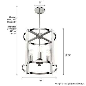 Hunter Astwood 16 in. 4 Light Chandelier - Brushed Nickel, , hires