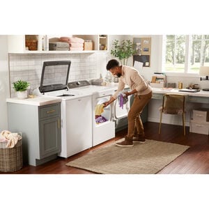 Whirlpool 29 in. 7.0 cu. ft. Electric Dryer with Wrinkle Shield Option, Steam Cycle & Sensor Dry - White, White, hires