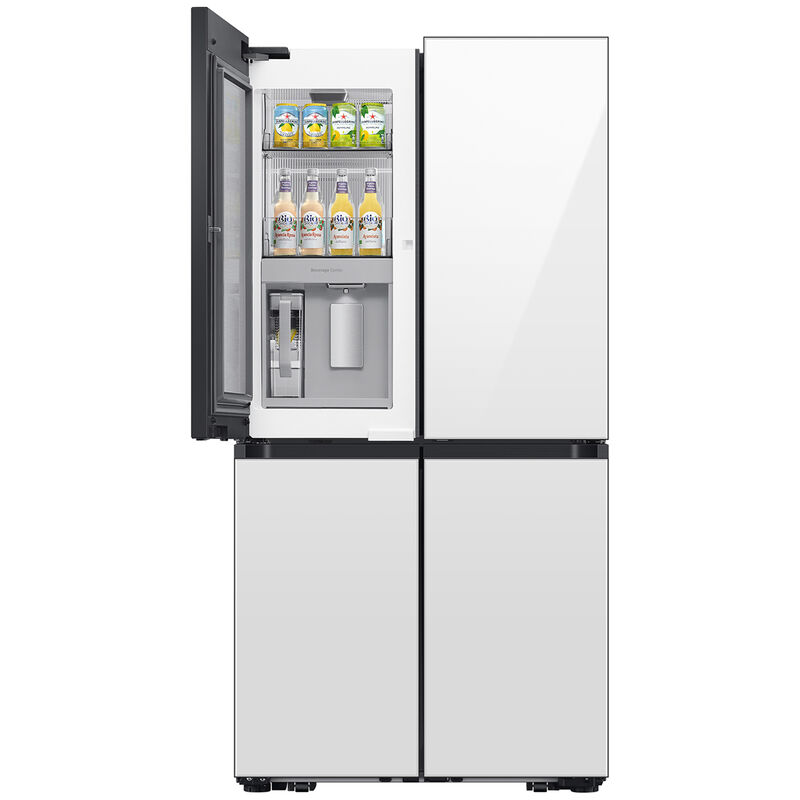 Samsung Bespoke 36 in. 22.5 cu. ft. Smart Counter Depth 4-Door Flex French Door Refrigerator with Beverage Center & Internal Water Dispenser - White Glass, White Glass, hires