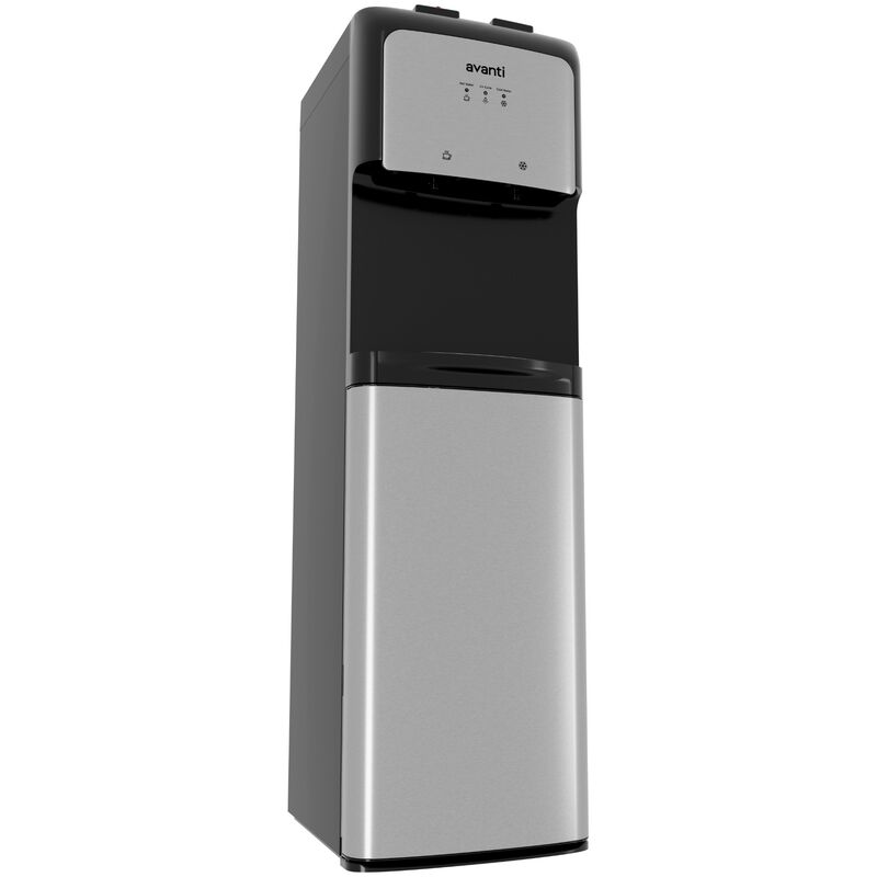 Avanti 12 in. Freestanding Hot & Cold Water Dispenser with Child Safety Guard - Stainless Steel with Black Cabinet, , hires