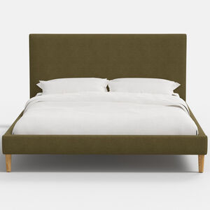 Skyline Furniture Linen Fabric Upholstered King Size Platform Bed - Olive, , hires