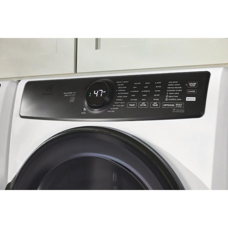 Electrolux 700 Series 27 in. 8.0 cu. ft. Stackable Electric Dryer with LuxCare Dry, Sensor Dry, Sanitize & Perfect Steam Cycle - Matte White, , hires