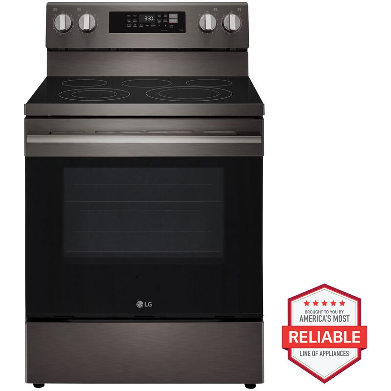 LG 30 in. 6.3 cu. ft. Smart Air-Fry True European Convection Electric Range with Radiant Burners - Black Stainless Steel, , hires