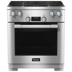 Miele 30 in. 4.6 cu. ft. Convection Oven Freestanding LP Gas Dual Fuel Range with 4 Sealed Burners - Clean Touch Steel, , hires