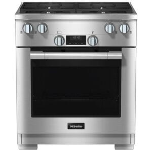 Miele 30 in. 4.6 cu. ft. Dual Convection Dual Fuel Range with 4 Sealed Burners - Clean Steel, , hires