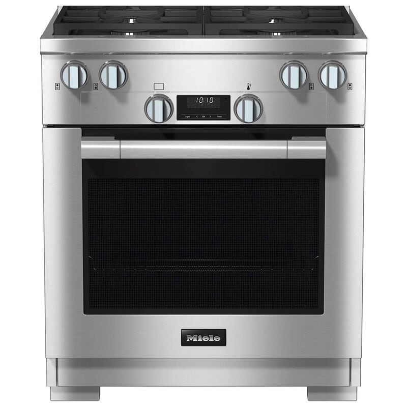 Miele 30 in. 4.6 cu. ft. Dual Convection Dual Fuel Range with 4 Sealed Burners - Clean Steel, , hires