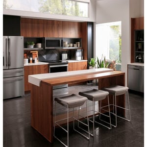 GE Profile 30 in. 5.3 cu. ft. Smart Air Fry True European Convection Slide-In Electric Range with Smoothtop Burners - Stainless Steel, , hires