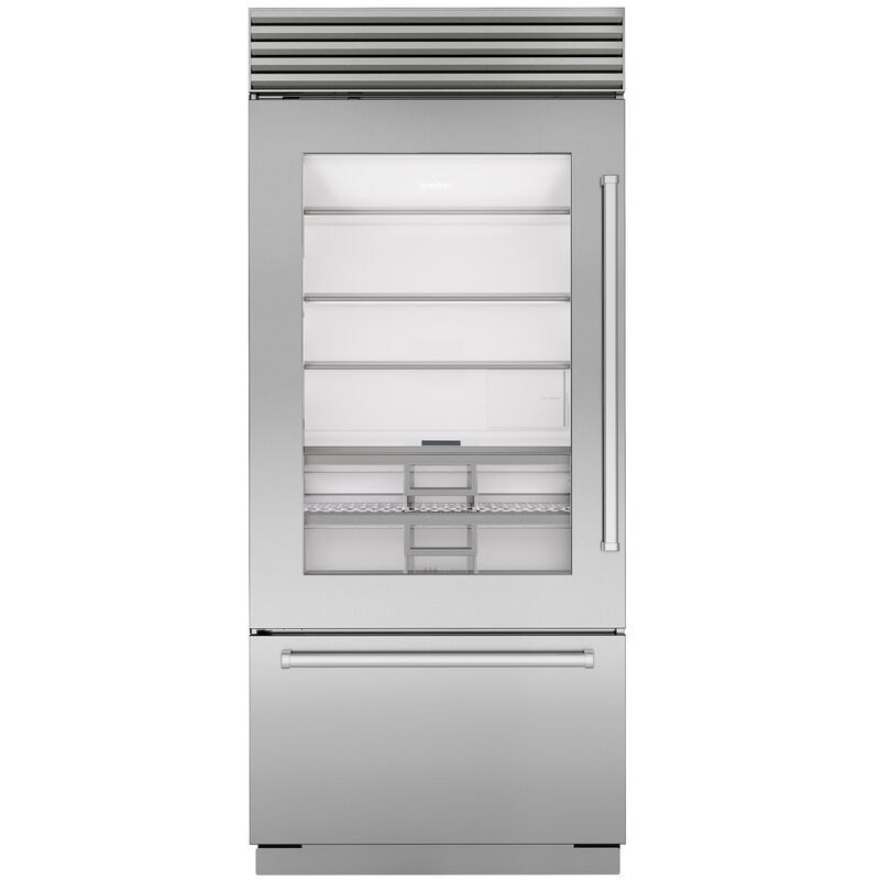 Sub-Zero Classic Series 36 in. Built-In 20.8 cu. ft. Left-Hinged Smart Counter Depth Bottom Freezer Refrigerator with Professional Handles - Stainless Steel, , hires