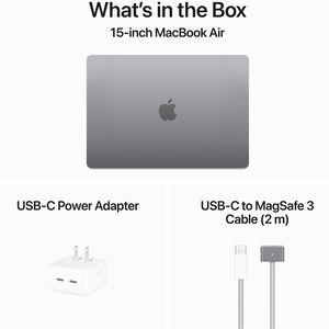 Apple MacBook Air (2024) 15.3 in. Notebook with Apple Intelligence, Apple M3 8-Core CPU, 10-Core GPU, 16 GB RAM, 256 GB SSD, up to 18 Hrs. of Battery Life & Mac OS - Space Gray, , hires