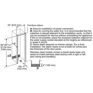 Thermador 24 in. 11.2 cu. ft. Built-in Smart Double-Drawers Upright Freezer with Ice-Maker & Adjustable Shelves - Custom Panel Ready, , hires