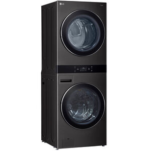 LG 27 in. 5.0 cu. ft. Smart Gas Front Load WashTower with AI Sensor Dry, TurboSteam, Allergiene Cycle, ezDispense, AI DD 2.0 Advanced Washing, Sensor Dry, Sanitize & Steam Cycle - Black Steel, , hires