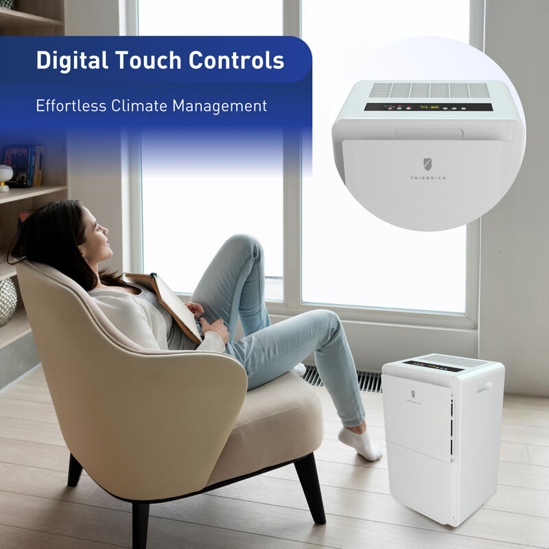Friedrich 35 Pint 2-Speed Dehumidifier with Built-In Drain Pump - White, , hires
