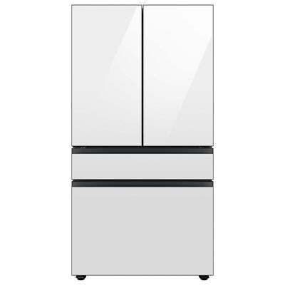 Samsung Bespoke 36 in. 22.8 cu. ft. Smart Counter Depth 4-Door French Door Refrigerator with Beverage Center & Internal Water Dispenser - White Glass | RF23BB860012