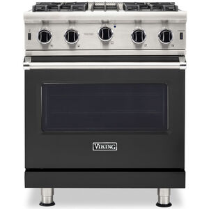 Viking 5 Series 30 in. 4.0 cu. ft. Convection Oven Freestanding Gas Range with 4 Open Burners - Cast Black, , hires