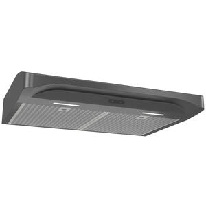 Broan 36 in. Standard Style Range Hood with 3 Speed Settings, 375 CFM, Convertible Venting & 2 LED Lights - Black Stainless Steel, , hires