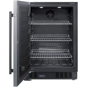 Summit 24 in. 4.6 cu. ft. Built-in Frost Free Compact Upright Freezer with Adjustable Shelves - Stainless Steel, , hires