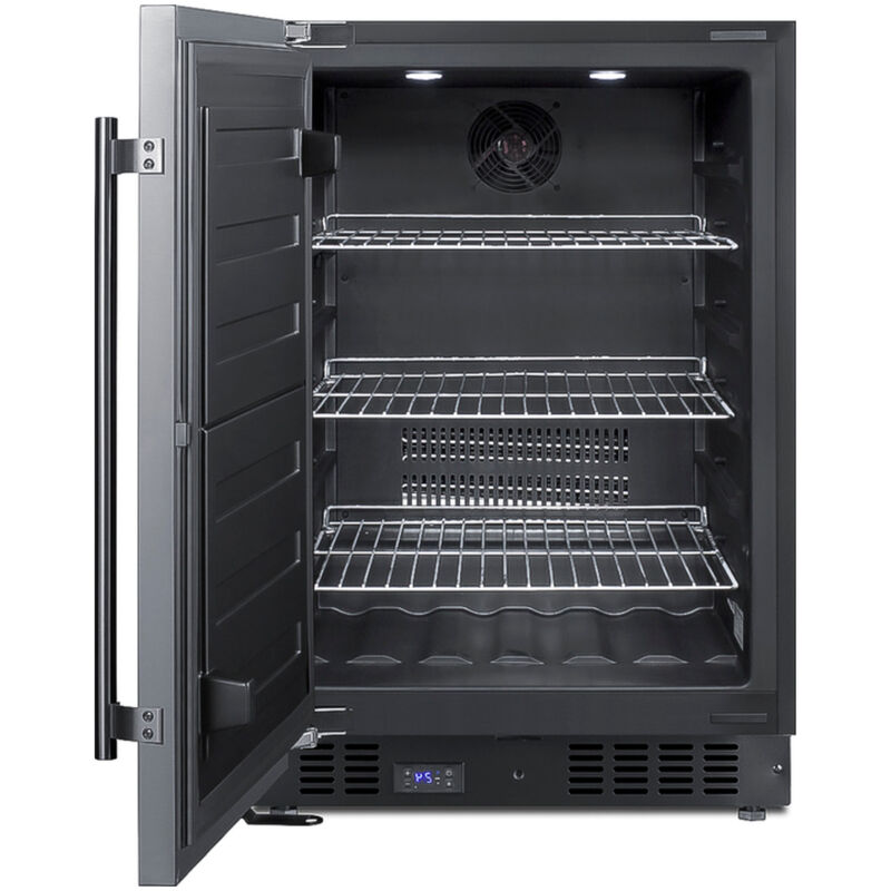 Summit 24 in. 4.6 cu. ft. Built-in Frost Free Compact Upright Freezer with Adjustable Shelves - Stainless Steel, , hires