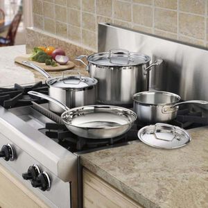 Cuisinart MultiClad Pro Triple Ply Stainless Cookware 7 Piece Set - Stainless Steel, , hires