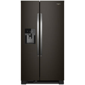Whirlpool 36 in. 25.6 cu. ft. Side-by-Side Refrigerator with Ice & Water Dispenser - Black Stainless, Black Stainless, hires