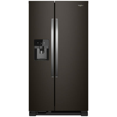 Whirlpool 36 in. 25.6 cu. ft. Side-by-Side Refrigerator with Ice & Water Dispenser - Black Stainless | WRS325SDHV
