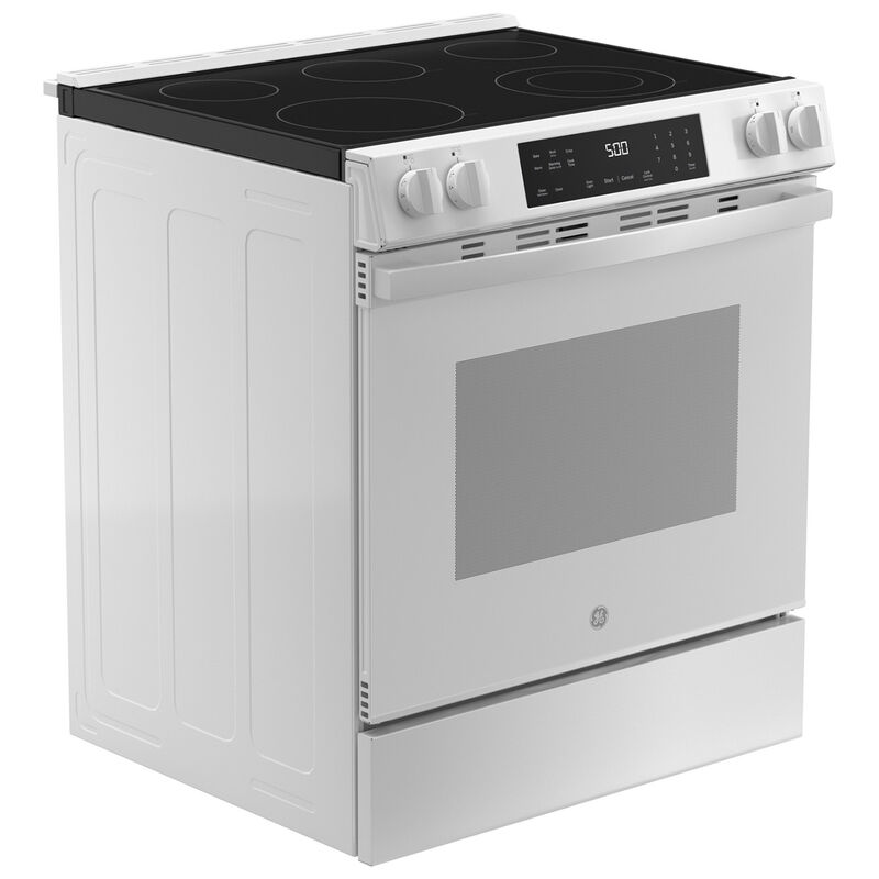 GE 500 Series 30 in. 5.3 cu. ft. Slide-In Electric Range with Radiant Burners - White, , hires