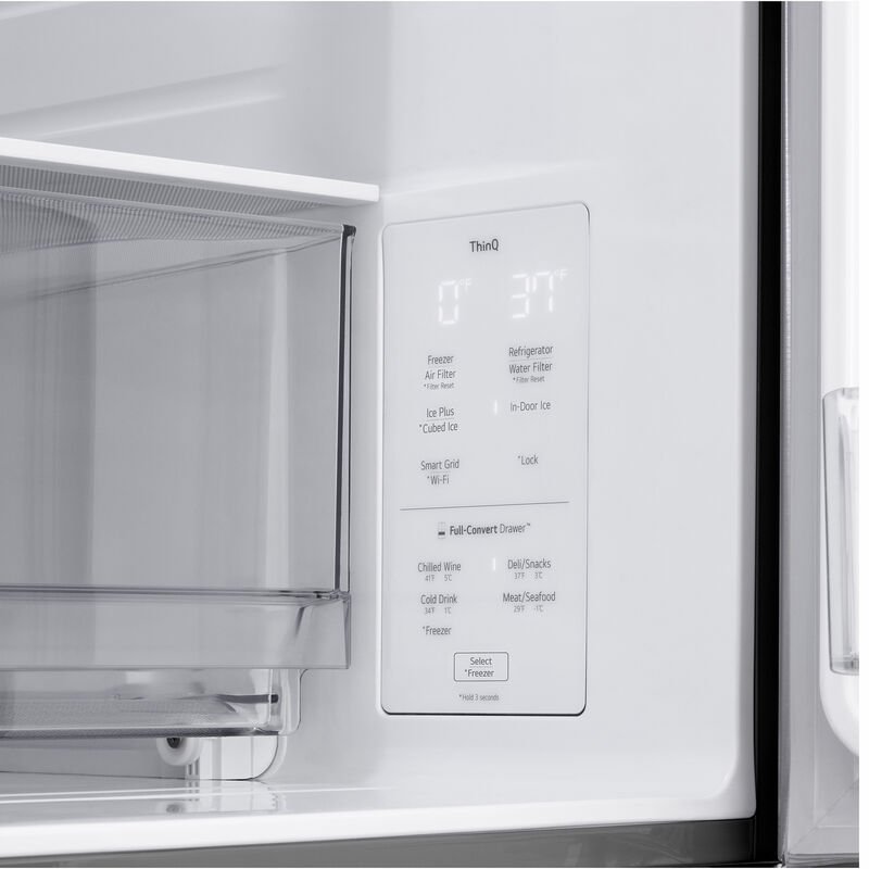 LG 36 in. 28.6 cu. ft. Smart 4-Door French Door Refrigerator with Ice & Water Dispenser - PrintProof Noble Steel, , hires