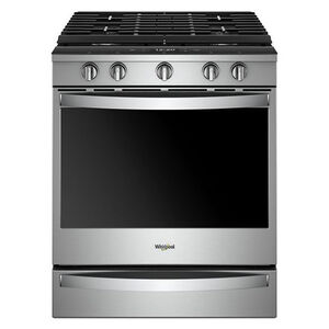 Whirlpool 30 in. 5.8 cu. ft. Oven Slide-In Gas Range with 5 Sealed Burners & Griddle - Stainless Steel, Stainless Steel, hires