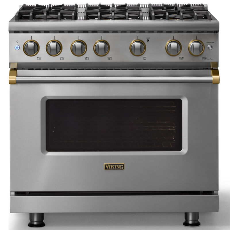 Viking 5 Series 36 in. 5.1 cu. ft. Standard Convection Liquid Propane Gas Range with 6 Sealed Burners - Stainless Steel, , hires