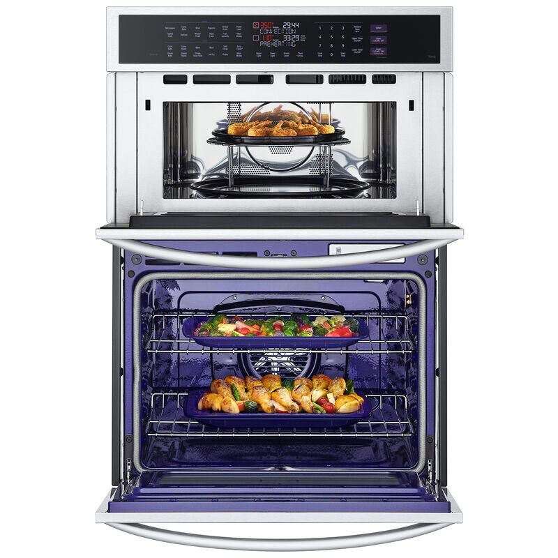 LG 30 in. 6.4 cu. ft. Smart Speed/ Steam Electric Microwave/Wall Oven Combo with True European Convection & Sensor Cooking - PrintProof Stainless Steel, , hires