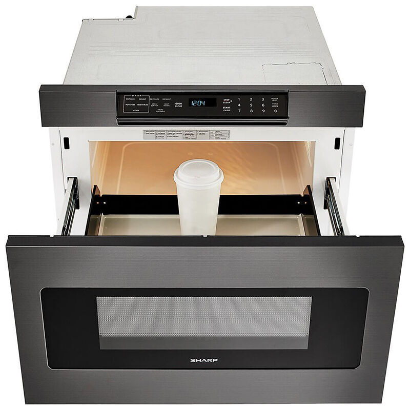 Sharp 24 in. 1.2 cu. ft. 950W Drawer Microwave with Sensor Cooking - Black Stainless Steel, , hires
