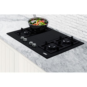 Summit 30 in. 4-Burner Natural Gas Cooktop - Black, , hires