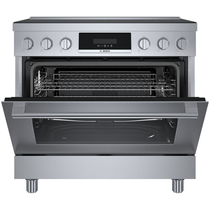 Bosch 800 Series 36 in. 3.7 cu. ft. True European Convection Electric Range with 5 Induction Burners - Stainless Steel, , hires