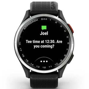 Garmin Approach S44 GPS Golf Watch, Silver with Black Band, , hires