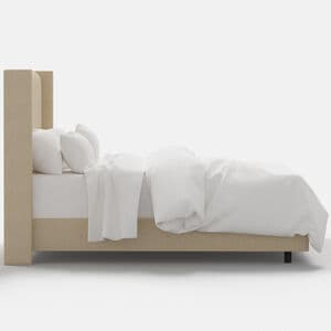 Skyline Furniture Linen Fabric Upholstered Queen Size Wingback Bed - Linen, , hires