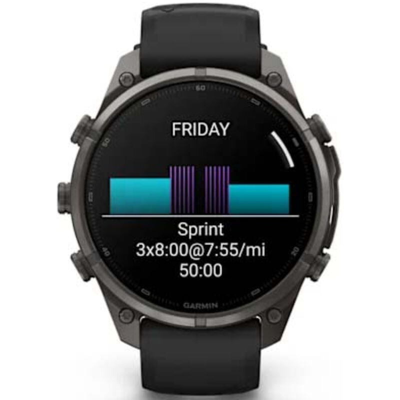 Garmin fenix 9 Pro 47 mm, AMOLED Smart Watch - Carbon Gray DLC Titanium with Black/Pebble Gray Silicone Band, , hires