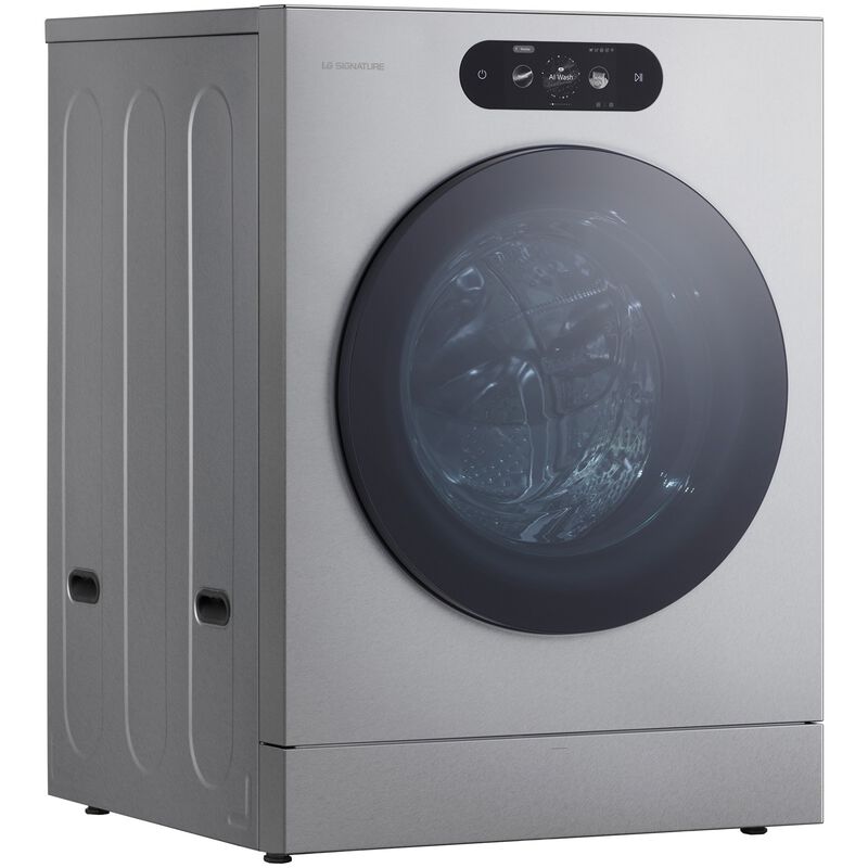 LG 29 in. 5.8 cu. ft. Smart Stackable Front Load Washer with Built-In Intelligence, TurboWash 360, EZ Dispense, Sanitize & Steam Cycle - Brushed Platinum Steel, , hires
