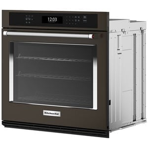 KitchenAid 30 in. 5 cu. ft. Smart Electric Single Wall Oven with True European Convection - Black Stainless Steel with PrintShield Finish, Black Stainless Steel with PrintShield Finish, hires