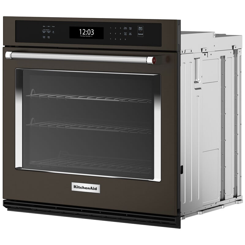 KitchenAid 30 in. 5 cu. ft. Smart Electric Single Wall Oven with True European Convection - Black Stainless Steel with PrintShield Finish, Black Stainless Steel with PrintShield Finish, hires