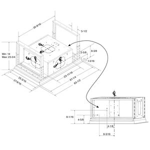 Best HBC1 SERIES 63 in. Ducted Ceiling Style Range Hood with 4 Fan Speeds & 3 LED Lights - Stainless Steel, , hires