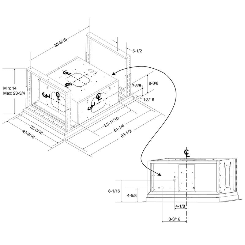 Best HBC1 SERIES 63 in. Ducted Ceiling Style Range Hood with 4 Fan Speeds & 3 LED Lights - Stainless Steel, , hires