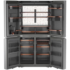 Cafe 36 in. 28.3 cu. ft. Smart 4-Door French Door Refrigerator with Internal Water AutoFill Pitcher - Platinum Glass, , hires